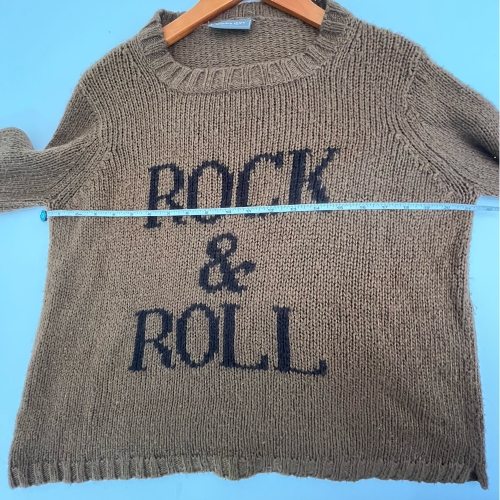 Wooden Ships Brown Rock & Roll Sweater Size XS/ S - Picture 6 of 8